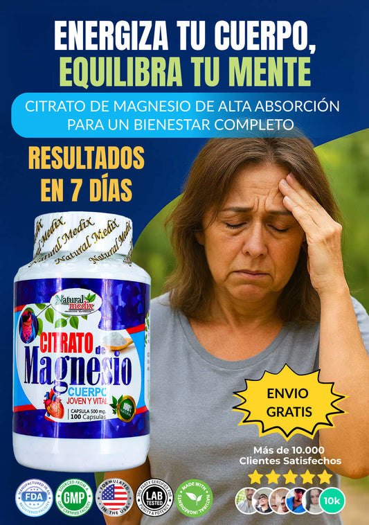 CITRATO DE MAGNESIO 100 CAPS- MEJORA TU BIENESTAR